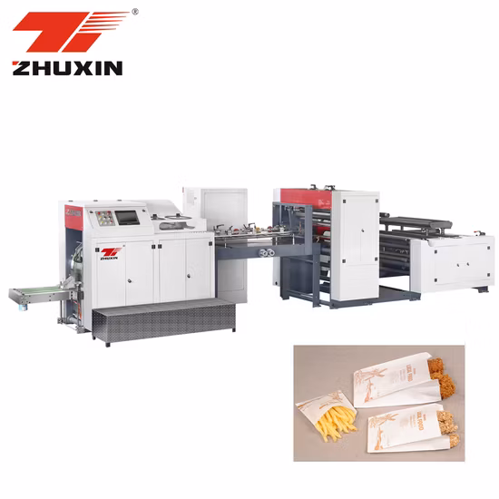 Fully Automatic High Speed Square Flat V Sharp Bottom/Sos Kraft Food Paper Packaging Carry Shopping Bag Making Machinery Machine Price with Printing Online