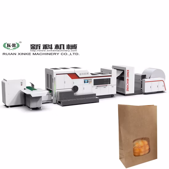 Recycled Custom Logo Printed Cheap Packaging Automatic Square Bottom Paper Bag Making Machine